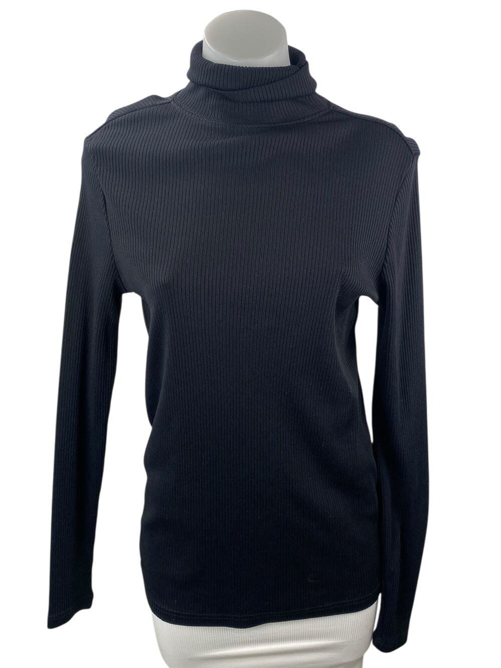 Le31 Par Simons Women's Black Ribbed Knit Long Sleeve Turtleneck Sweater Top XS